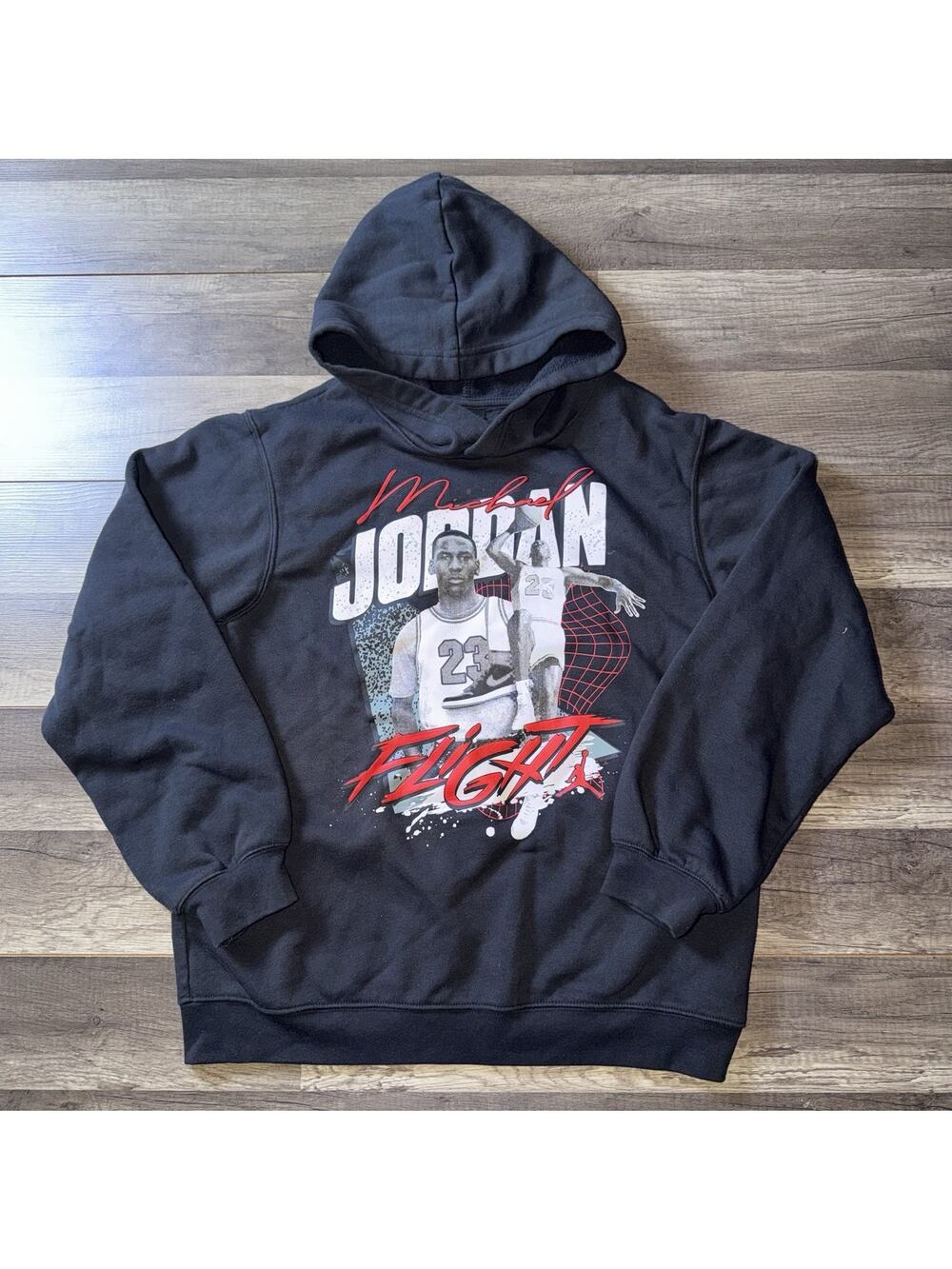 Jordan Youth XL Michael Jordan Flight Hoodie Black Jumpman Graphic Pullover